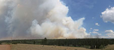 Waldo Canyon Fire viewed from 2 miles northwest from 2 miles westRampart Reservoir